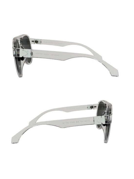 Louis Vuitton LV Rainbow Mirror Lens Clear Gray Silver Acetate Metal Sunglasses